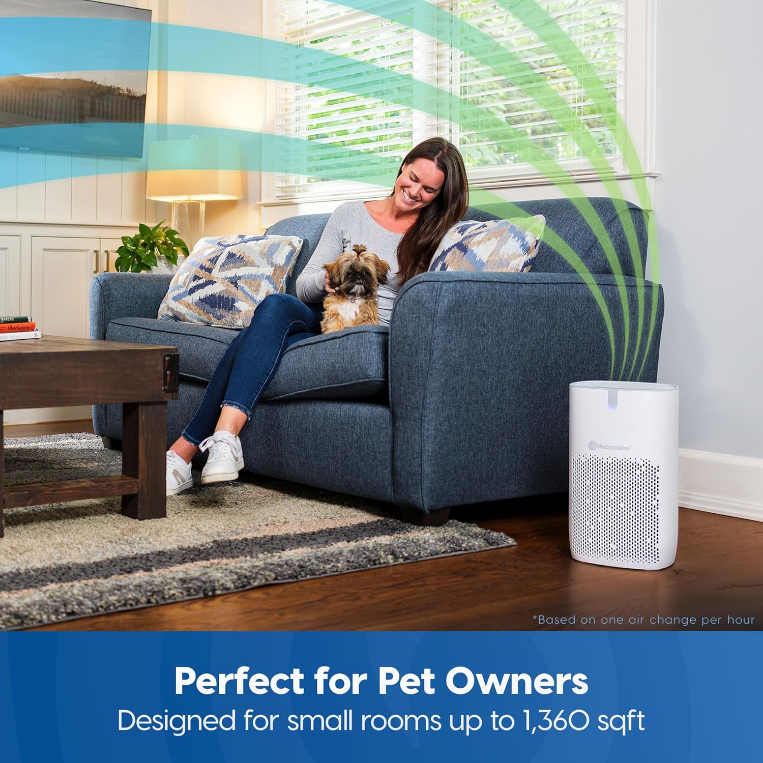 Vacmaster AP272 Upgrade Air Purifiers for Home Bedroom, Covers Up to 1360 Sq.Foot, H13 True HEPA Filter with 4 Speeds & Child Lock for Pets Dander, Odor and Smoke