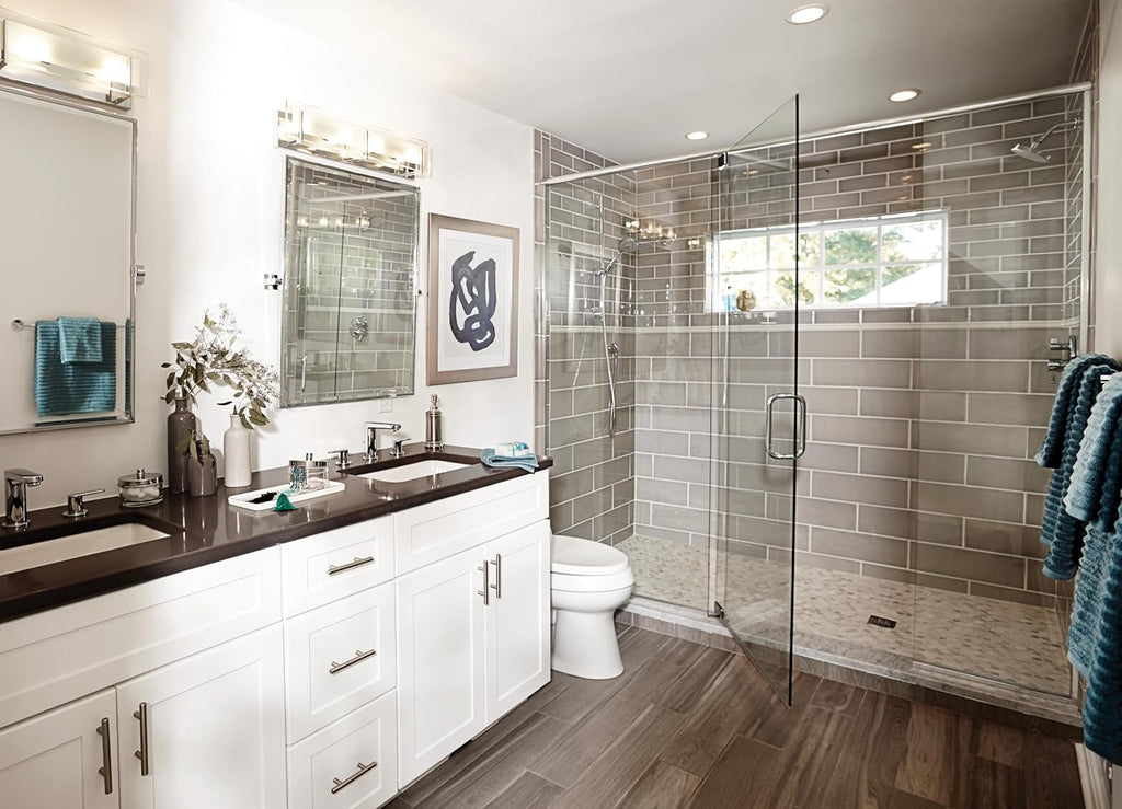 Hinkley Latitude Large Four Light Bath Vanity - Modern, Inside Etched Clear Glass Panel, Bulbs Included - Chrome Finish