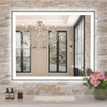 Amorho 30"x 36" LED Bathroom Mirror with Black Frame, Front Light and Backlit(Controlled Separately), Stepless Dimmable, Anti-Fog, Shatter-Proof, 3 Colors, Memory