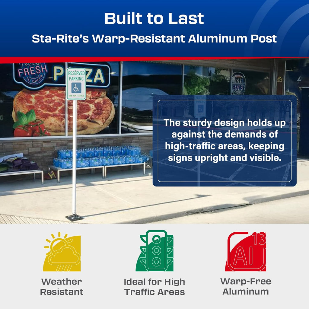 Impact Recovery - Sta-Rite Flexible Sign Post - Sign Holder - Handicap Parking Signs - Made in the USA - 102” Van Accessible Signage
