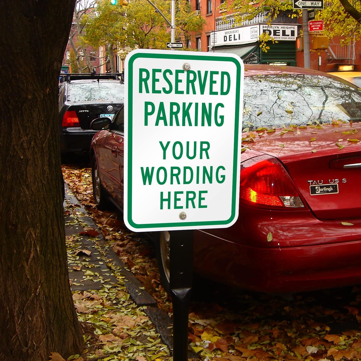 SmartSign Custom Reserved Parking Sign - 12 x 18 Inch, Add Text, 63 mil thick Laminated Aluminum, 3M Engineer Grade Reflective, Green and White, Made in USA