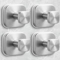 Shower Hooks for Inside Shower,Reusable Suction Cup Hooks for Glass Window,Mirror,Removable Towel Hooks for Bathroom,4 Pack(Silver)
