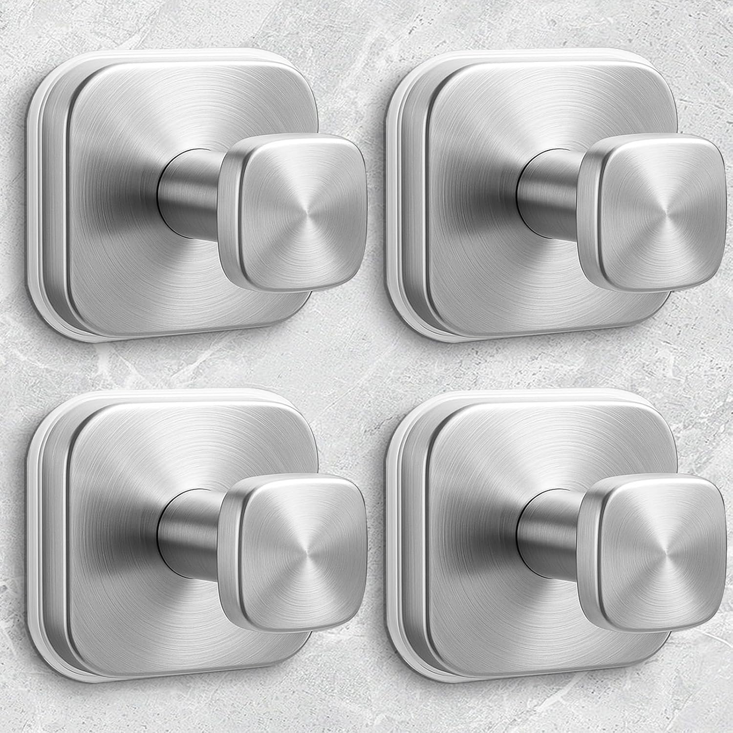 Shower Hooks for Inside Shower,Reusable Suction Cup Hooks for Glass Window,Mirror,Removable Towel Hooks for Bathroom,4 Pack(Silver)