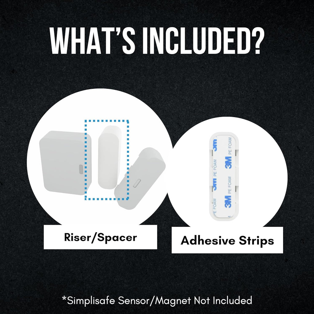 Magnet Riser Compatible with SimpliSafe | Alarm Contact Spacer with 3M Adhesive | Alarm Riser - Sensor/Magnet Not Included (1 Pack - 3/4 inch)
