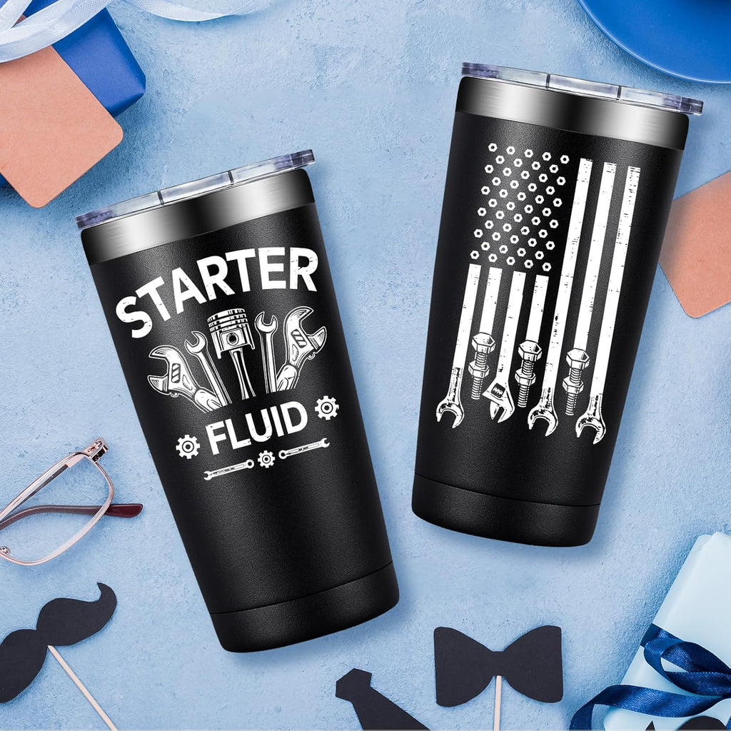 SpenMeta Mechanic Gifts - Mechanic Gifts for Men, Car Guy, Car Enthusiast - Christmas Birthday Fathers Day Gift for Mechanics - 20oz Starter Fluid Tumbler Cup