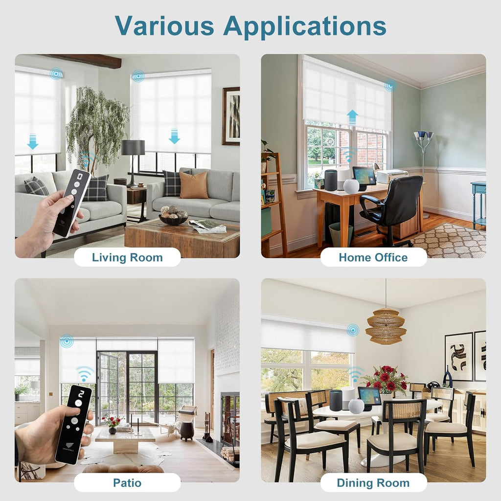 SmartWings Motorized Light Filtering Shades, Work with Matter Homekit Z-Wave Alexa Google, 70% Blackout Shades Translucent, Cordless Blinds with Remote Rechargeable, Max 110" W x 148" H, Safari Ivory