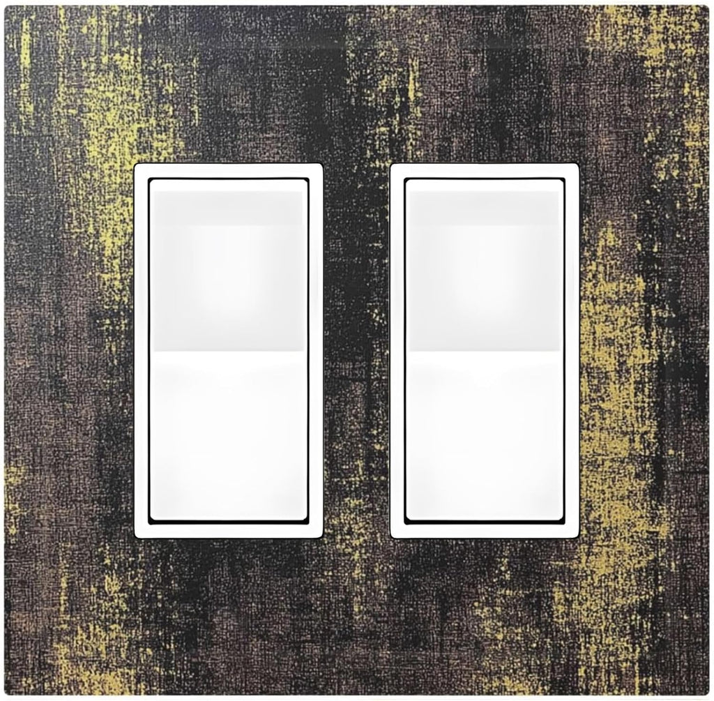 Decorative Outlet Covers Vintage Industrial Rusty Metallic 2 Gang Double Gfci Rocker Electrical Wall Panels Light Switch Cover Plate For Farmhouse Cabin Decor