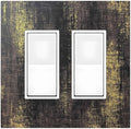 Decorative Outlet Covers Vintage Industrial Rusty Metallic 2 Gang Double Gfci Rocker Electrical Wall Panels Light Switch Cover Plate For Farmhouse Cabin Decor