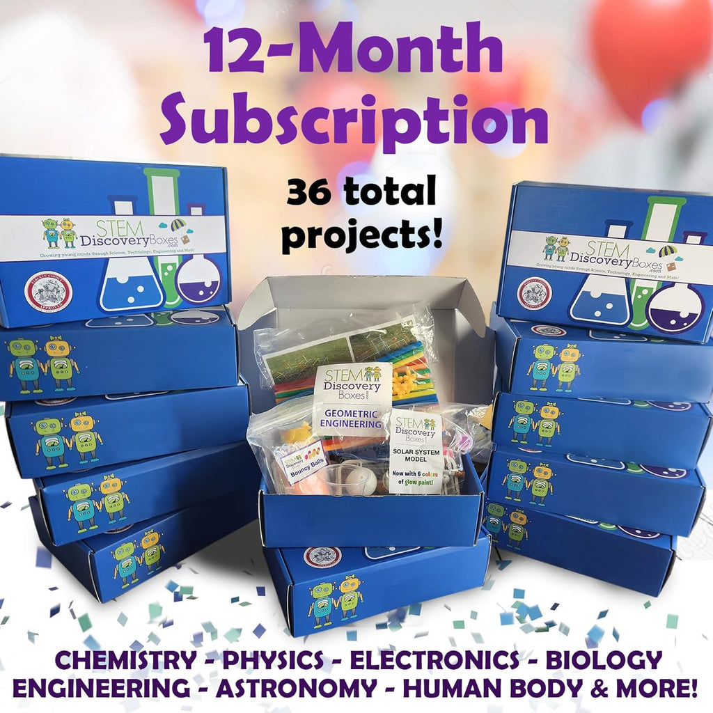 12-Month Kids Science Kit Subscription | 36 Hands-On STEM Projects for Boys & Girls Ages 7–12 | Includes 1 Full Year of No-Prep Experiments, Science Lessons & Live Online Classes | Educational Gift
