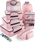 Veken 8 Set Packing Cubes for Travel Essentials, Suitcase Organizer Bags in 4 Sizes, Carry-On Luggage Accessories with Large Laundry & Hanging Toiletry Bag, Must-Have for Airplane, Road Trip & Camping