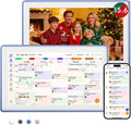 Westsee 15.6" Digital Wall Calendar Frame – Interactive Touchscreen Eletronic Calendars, Smart Family Planner for Schedule, Photo Display, Meals, Chore Chart & Tasks, Wall & Desk Mountable (Ultramarine)