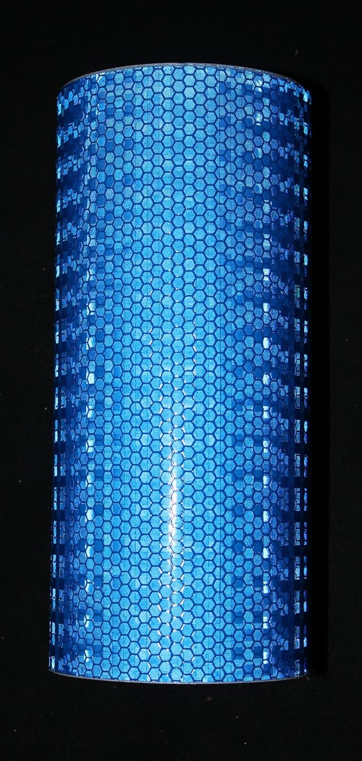 Reflective Tape Blue Outdoor Waterproof 8 inch, High Visibility Industrial Marking Tape, Safety Adhesive Stickers (11 feet)