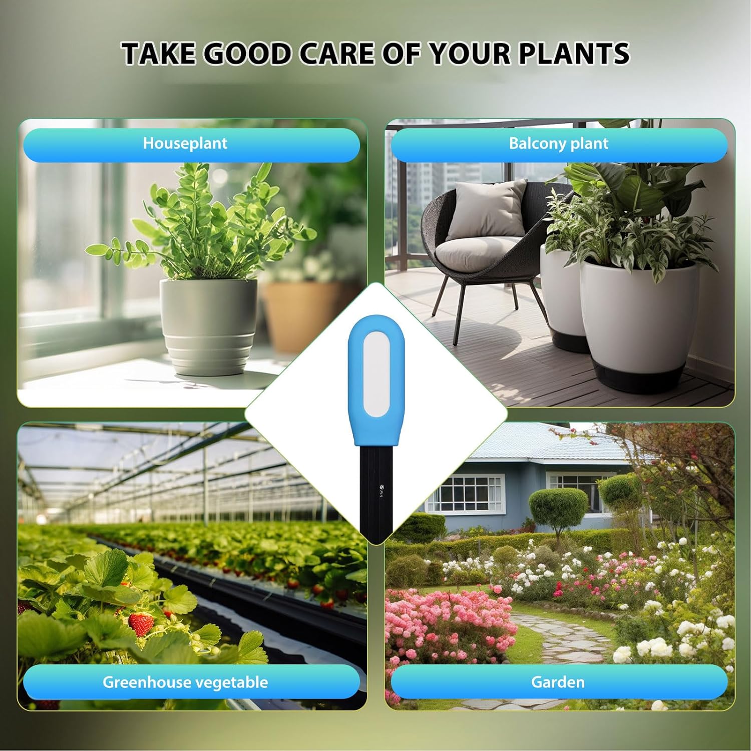 Plant Monitor Soil Test Kit, Flower Care Soil Tester Smart Plant Intelligent Sensor Plants Detector Bluetooth Monitor for Fertility Temperature Level for Tuya App