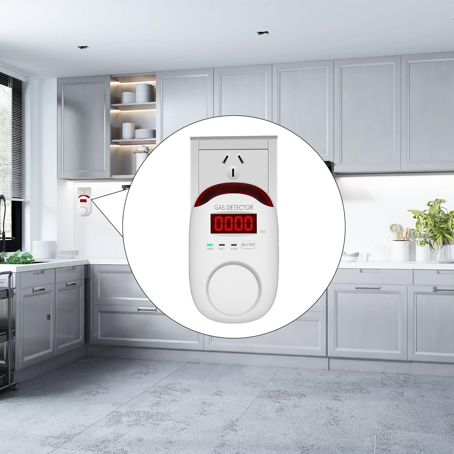 Gas Leak Detector for Home - Plug in Gas Detector for Home Natural Gas,Combustible Gas Detector for LNG, LPG, Propane, Methane.