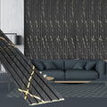 OUZUGIE WPC Acoustic Slat Wall Paneling, 8-Pack 114 x 6 Inches 3D Wall Panels for Interior Wall Decor,Living Room,TV Background,Study Room,Office Spaces,Bedroom,Low Grille (Black Marble)