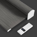ZSTARR Motorized Light Filtering Roller Blinds with Remote Control,Rechargeable Smart Window Shades Compatible with Alexa Google via Hub,Fabric Wrapped Valance, Custom Size (ash Gray)