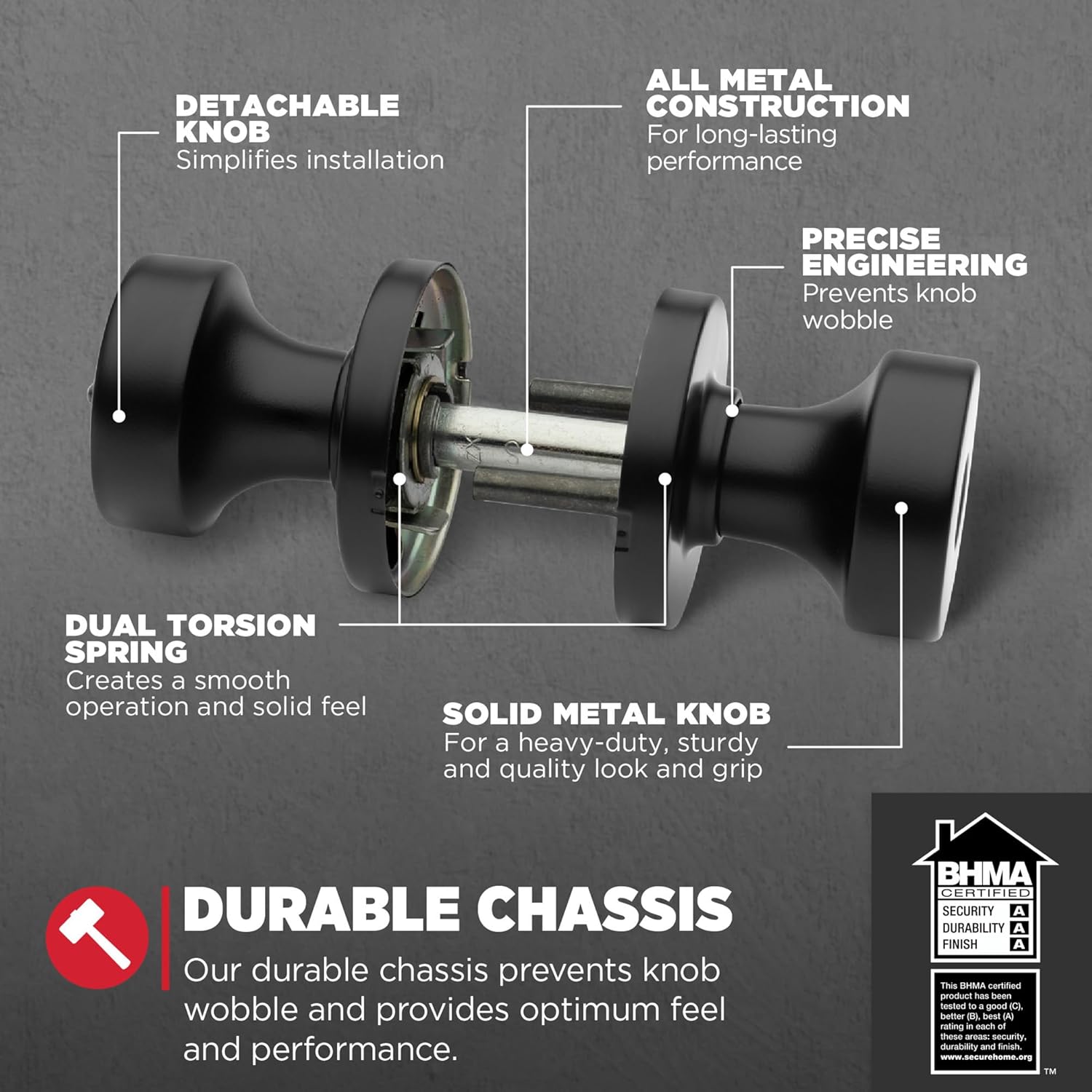 Kwikset Pismo Entry Door Knob with Lock and Key, Secure Keyed Handle Exterior, Front Entrance and Bedroom, Matte Black, 10 Pack, Pick Resistant SmartKey Rekey Security and Microban
