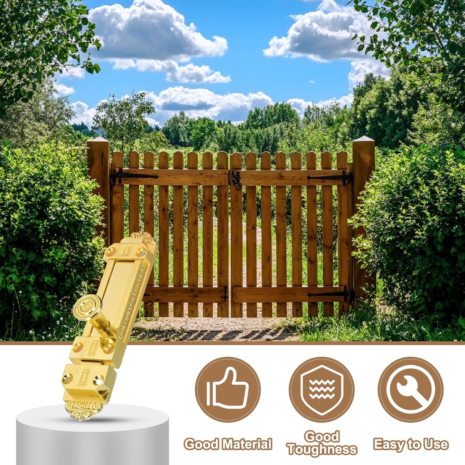 PATIKIL Barrel Bolt Latch, 2 Pack 4 Inch Slide Door Locks Zinc Alloy Gate Door Catch Bolt Latch for Bathroom Bedroom Barn Warehouse, Gold