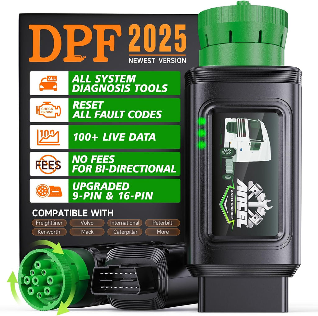 ANCEL HD100 Heavy Duty Truck Scanner with DPF Regen for Cummins & CAT Engines, Bluetooth Diesel Diagnostic Tool with All-System Scan, HDOBD & OBD2 Code Reader for Semi Trucks, Lifetime Free Updates