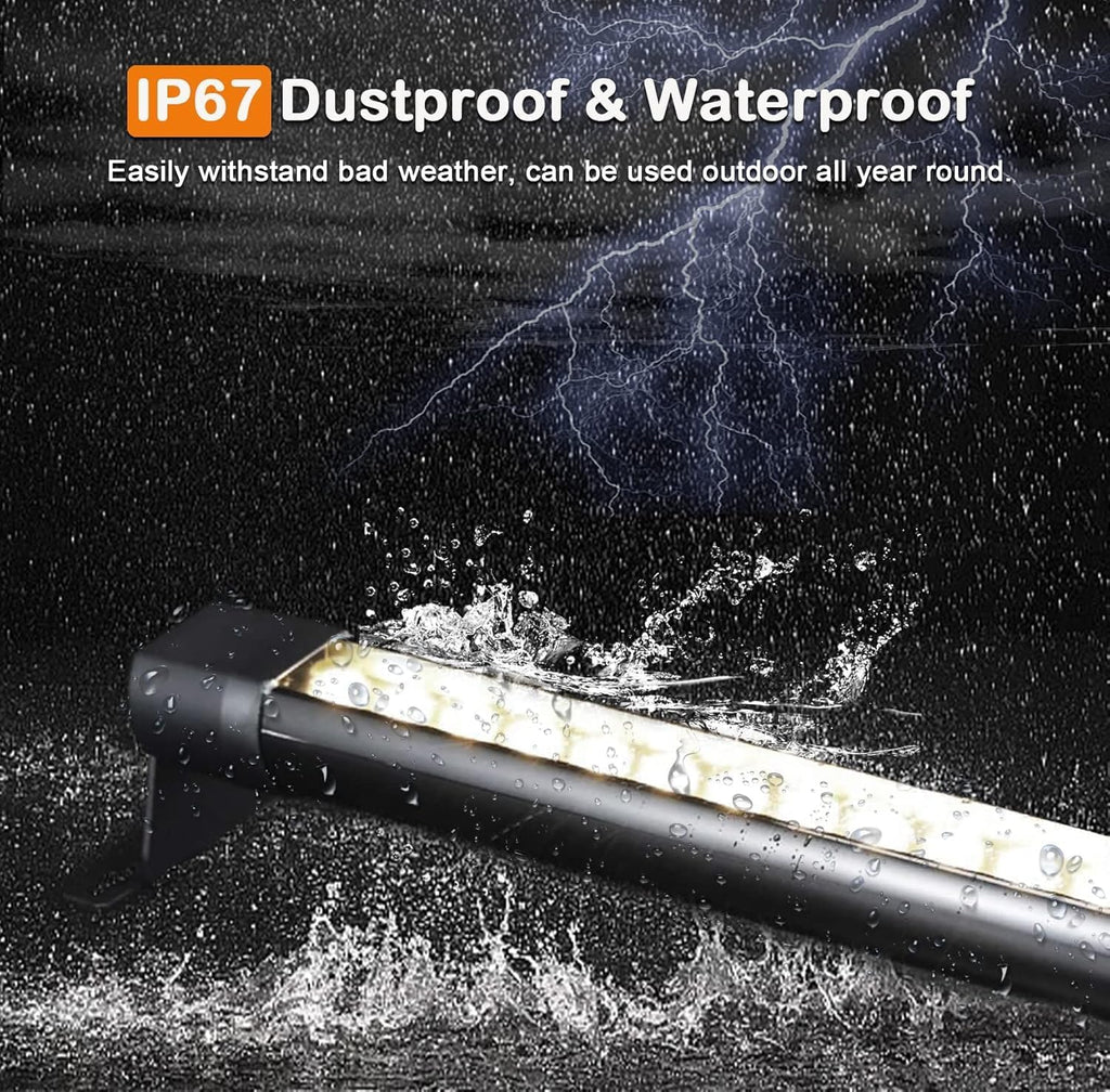 72W Outdoor Wall Washer Light, 4FT 5000K Daylight White Led Wall Washer Light Bars, 120V Waterproof IP67 Outdoor LED Light Bar for Outdoor, Plug in (2 Pack)