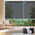 SmartWings Motorized Smart Roller Shades in Light Filtering, Electric Blinds with Remote for Windows Compatible with Alexa/Google Home/Homekit, Customized, 3% Openness Aventus Black