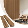 Olanglab Wood Slat Wall Panels 4 Pack, Wooden Acoustic Wall Panels, 94.5"x12.6" Each 3D Wall Panels for Interior Wall Decor (Cherry Toned-Extendo Trio)