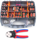 Knoweasy 338pcs DT Deutsch Connector Kit - 2/3/4/6/8/12 Pin Connectors, Deutsch Crimping Tool, Removal Tool, Waterproof Automotive Electrical Connector