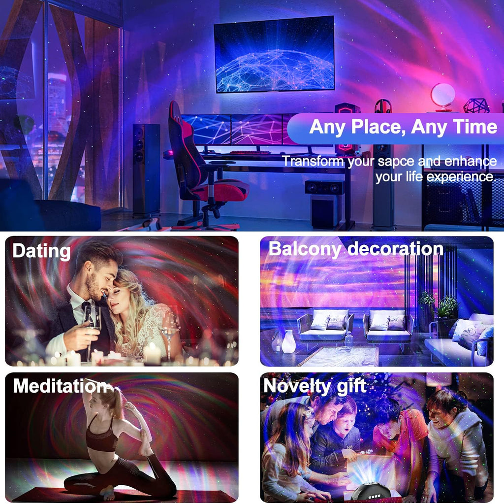 Galaxy Projector, CIMELR Star Projector Night Light with Bluetooth Speaker, White Noise Machine, Remote Control - Northern Lights Aurora Projector for Bedroom, Room Decor, Party, Gift for Kids Adults