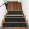 10 Pack 4” x 30” Anti Slip Traction Treads with Glow in The Dark Stripe, Outdoor Waterproof Non Skid Pre-Cut Tape with Roller, High Traction Friction Abrasive Adhesive for Stairs Step