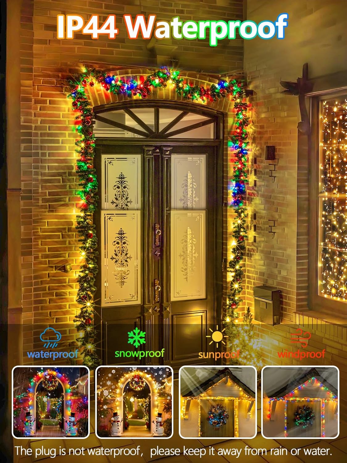 500 LED 165 FT Color Changing Christmas Lights with Remote and Timer, Fairy String Lights with 11 Lighting Modes & Memory Function Waterproof for Xmas Tree Holiday Party Decor(Warm White & Multicolor)