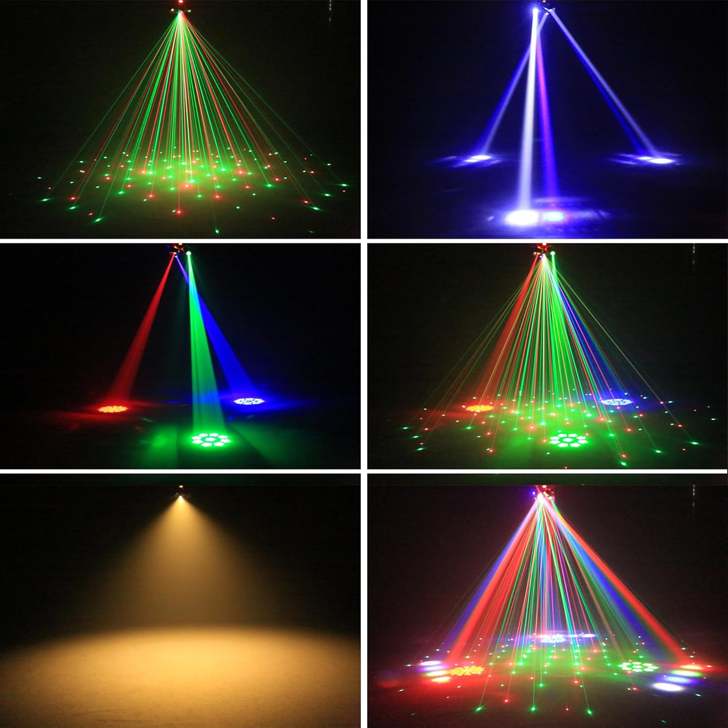 Mini Moving Head DJ Lights, 6-Arm Disco Lights with Remote Control 80w RGBW 4in1 LED DJ Stage Lighting Sound Activated DMX 512 Control for Disco Club Wedding Party Christmas