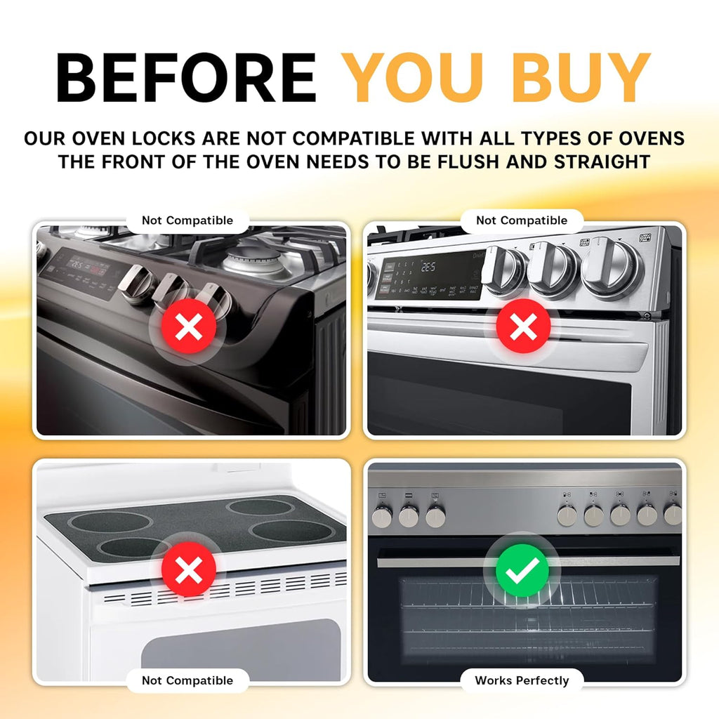 Oven Lock Child Safety – Award Winning Self-Adhesive Baby Proofing Oven Door Latch, Easy Install Heat-Resistant Safety Lock by BeeGo (Black)