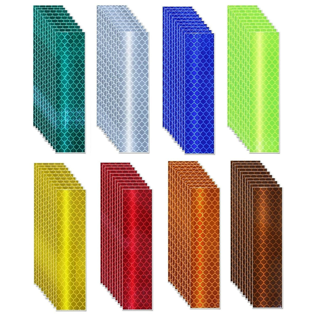 Non Fading Reflective Stickers 1 inch X 4 inch, Outdoor Waterproof High Visibility Warning Safety Adhesive Reflector Tape (80 Pcs)