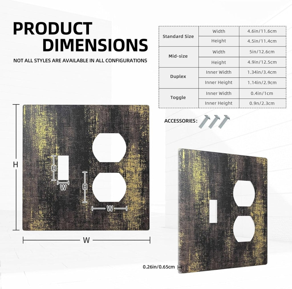 Wallplates Vintage Industrial Rusty Metallic 1 Toggle 1 Duplex Switch Plate Electrical Gfci Faceplate Decorative Light Switch Covers For Farmhouse Cabin Decor