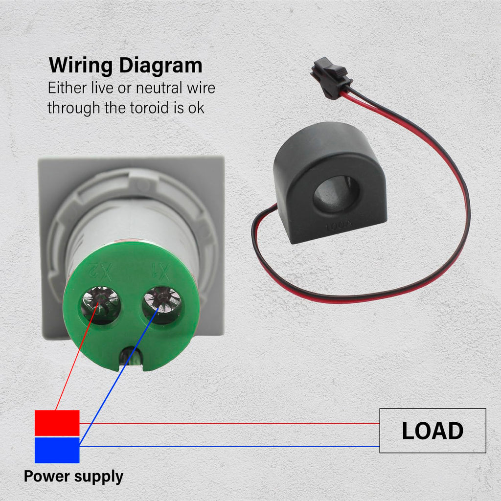 LED Voltage Display Panel Mount Volt Amp Meter, AD101-22VAMS 22mm Square Voltmeter and Ammeter, AC50-500V Voltage and 0-100A Current Meter, Green (3 Pack)