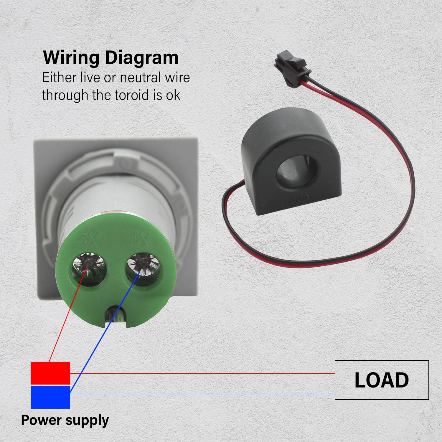 LED Voltage Display Panel Mount Volt Amp Meter, AD101-22VAMS 22mm Square Voltmeter and Ammeter, AC50-500V Voltage and 0-100A Current Meter, Green (3 Pack)