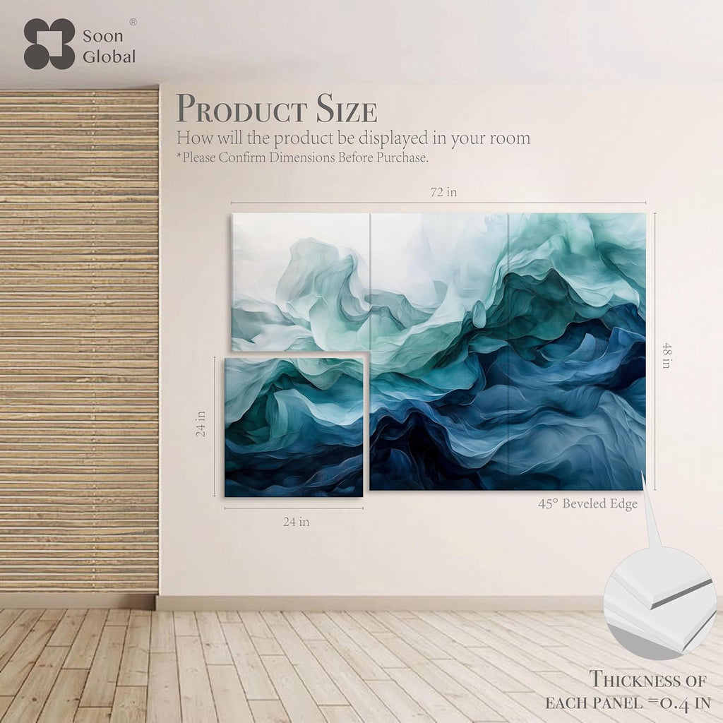 Acoustical Wall Panels, 72 X 48 Inches Art Acoustic Panels, Decorative Acoustic Panels, Acoustic Wall Panels, Sound Absorbing Wall Art, Aqua Dreams