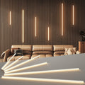 LED Recessed Lighting Kit for Wall Panels - GloryAir 6pcs Adhesive Wall Strip Lights for Interior Wall Decor, 3000K Touchable Switch Lamp for Wood Slat, Wall Accent Acoustic Panels, Kitchen Home stair