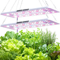 22" x 10" Grow Lights for Indoor Plants and Vegetables, Full Spectrum LED Growing Lamp for Indoor Garden Greenhouse - Features Two Smart Light Mode, 12~23H Timer - 2 Pack (2 in Series White)