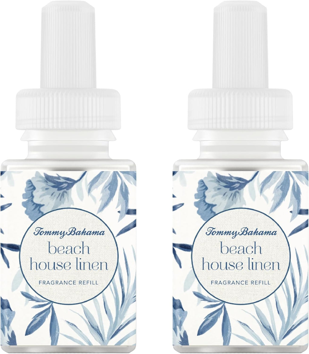Pura & Tommy Bahama Home Scent Refill - Smart Home Air Diffuser - Up to 120-Hours of Luxury Fragrance per Refill - Spring & Summer Fragrance - 2 Pack, Beach House Linen