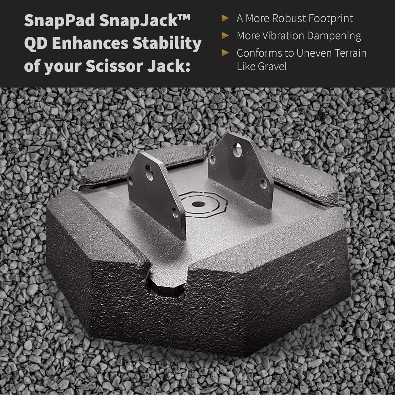 SnapPad SnapJack® QD (Pack of 2) | Two-Point Trailer Jack Stands Featuring 5.5" Metal Foot | Adds 61% Additional Surface Area, 3.79 lbs. Per Pad & 7.25" Total Width | Must-Have RV Accessories