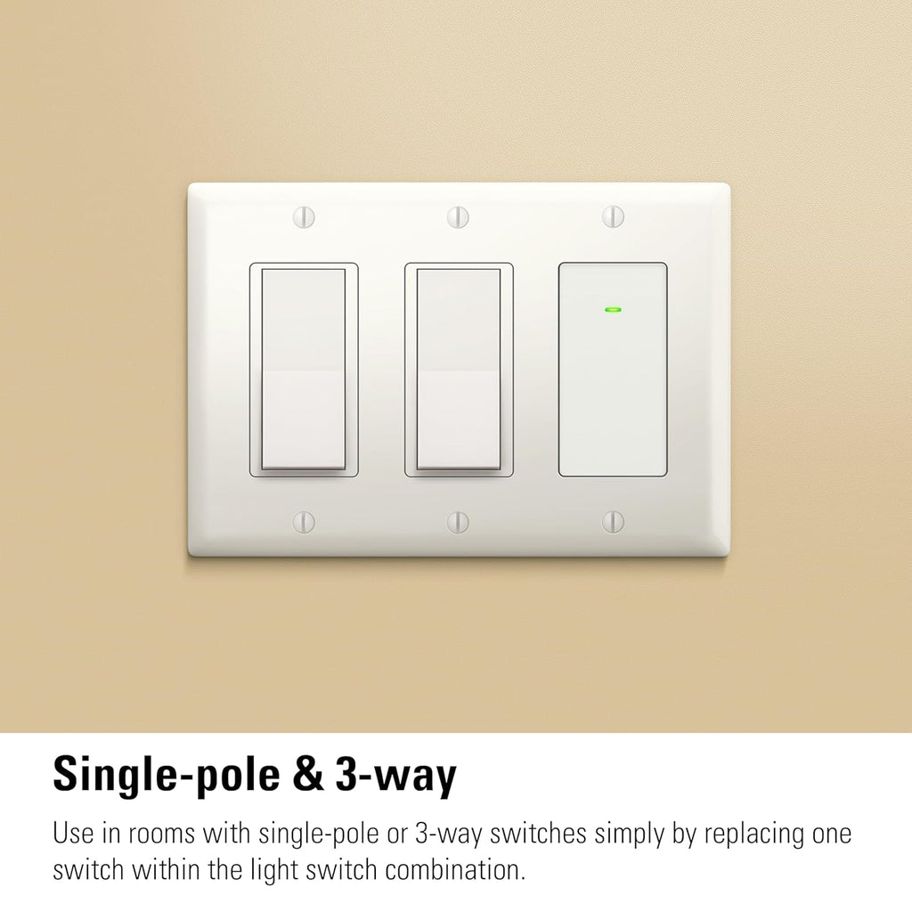 Eve Light Switch (Matter) – Smart Wall Switch for Apple Home, Alexa, Google Home, SmartThings; for Single-Pole & 3-Way switches; Thread, Requires Thread Border Router & Neutral Wire; UL-Certified