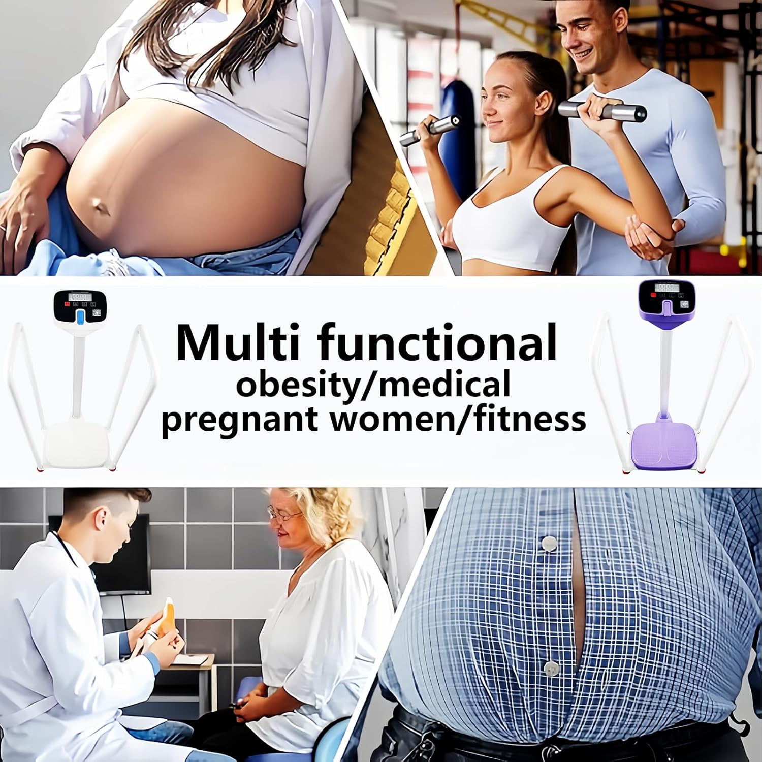 Assist The Elderly in Measuring Weight gain While Standing, with an Electronic Scale with armrests, Suitable for use in clinics, Hospitals, Schools, Nursing Homes (Dreamy Purple)