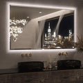 Keonjinn 60 x 36 Inch Oversized Backlit Bathroom Mirror, Large LED Mirror for Bathroom, Decorative Beveled Edge, Tempered Glass, UL-Listed, 3 Color Lights, Defogging, Lighted Wall Mount Vanity Mirror
