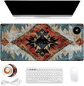 Heated Mouse Pad 31.5x13 in 3-Temp Fast Heating Desk Mat with Auto Timer Warmer for Hands Wrist Pain Relief Waterproof Keyboard Mat for Office, Gaming, Home, Art Prints