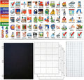 SchKIDules V-KIt - Portable, Binder-Ready Visual Schedule for Kids w/8.5x11" Backboard & 150 laminated Icons plus 21 Headings