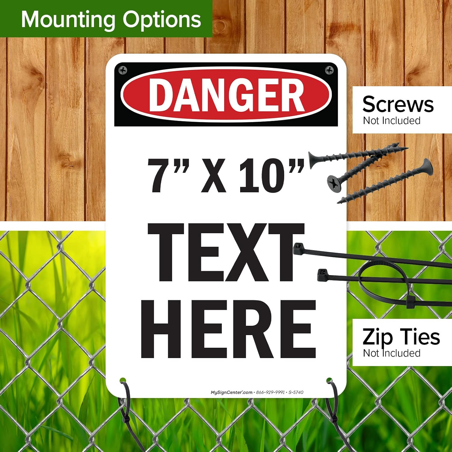 Custom Danger Sign, OSHA Sign, 7x10 Inches, Rust Free .040 Aluminum, Fade Resistant, Made in USA by My Sign Center