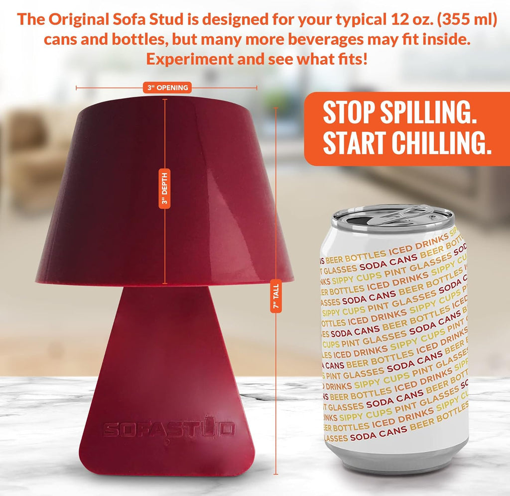 Original Couch Cup Holder - Spill Proof, Convenient, & Versatile Drink Coaster Molded from BPA Free, Impact Resistant, Durable Plastic That Fits Cans, Cups, Bottles & More