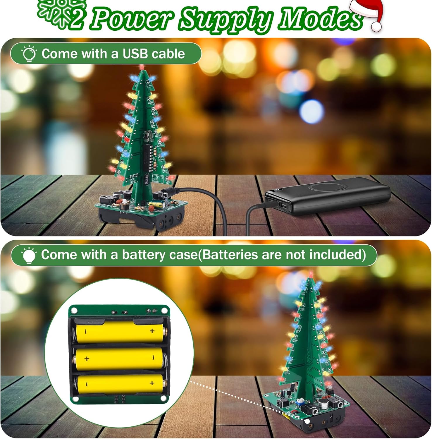 3D Christmas Tree Soldering Kit, Icstation DIY Soldering Practice Kit Spectrum Light Xmas Tree Soldering Assemble Kit for Teaching Learning STEM Educational