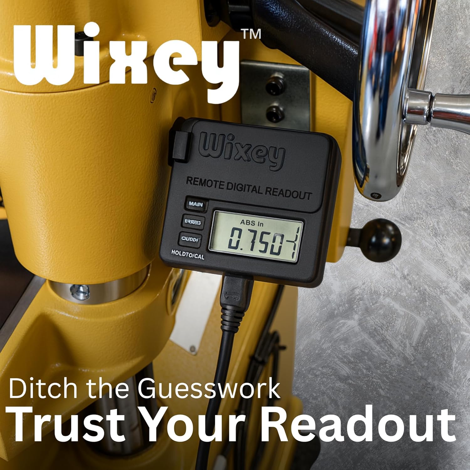 WR550 Wixey Digital Readout with Remote LCD Display - Precision Thickness 12'' Height Measuring Calipers for Planer, Drum Sander, & Wide Belt Sander - 0.002" Accurate Digital Callipers for Measuring